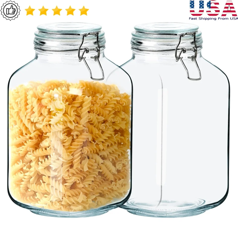 Airtight Wide Mouth Glass Jars for Food Storage