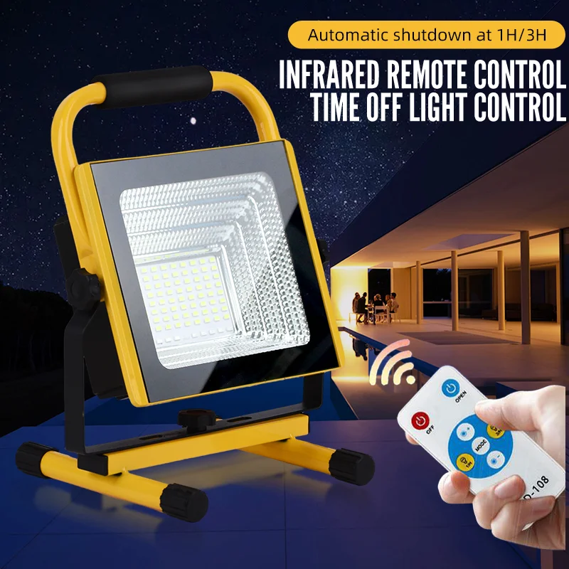 High Power Multi-angle Rotation Portable Emergency Charging Ip65 Waterproof 280 led Outdoor Remote Control Led Flood Light