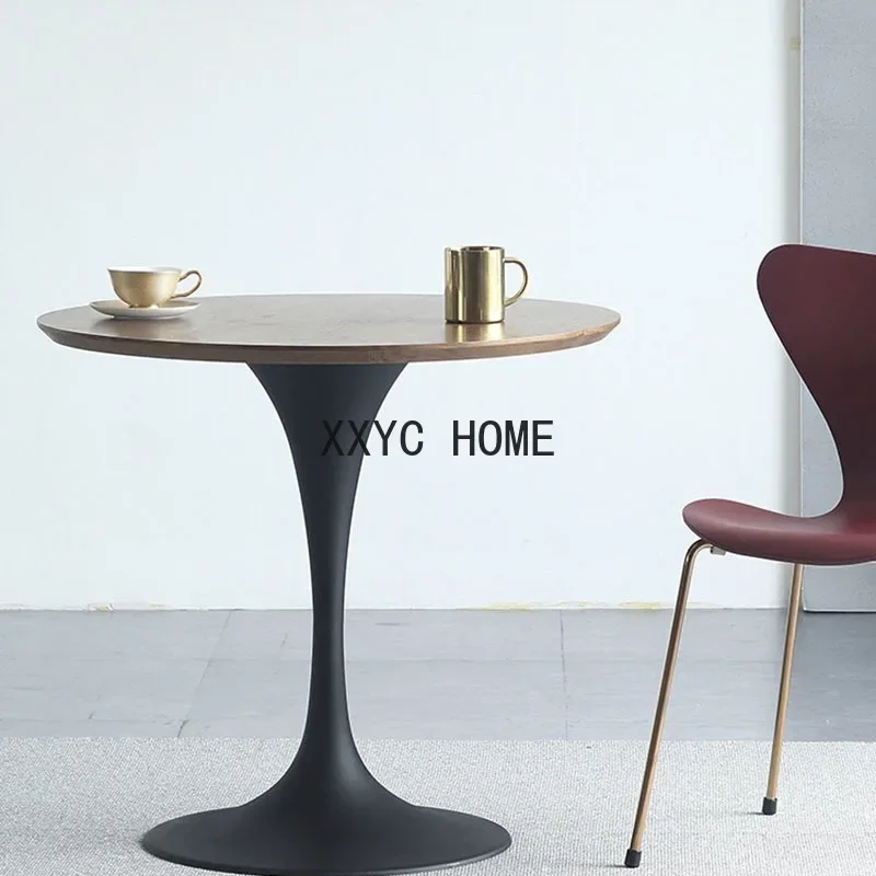 Black Design Coffee Tables Wooden Small Minimalist Nordic Round Coffee Corner Tables Balcony restaurant Household Items mobile