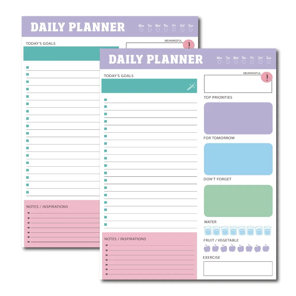 60-Sheets-Daily-Planner-Schedules-Undated-Spiral-Agenda-Planner ...
