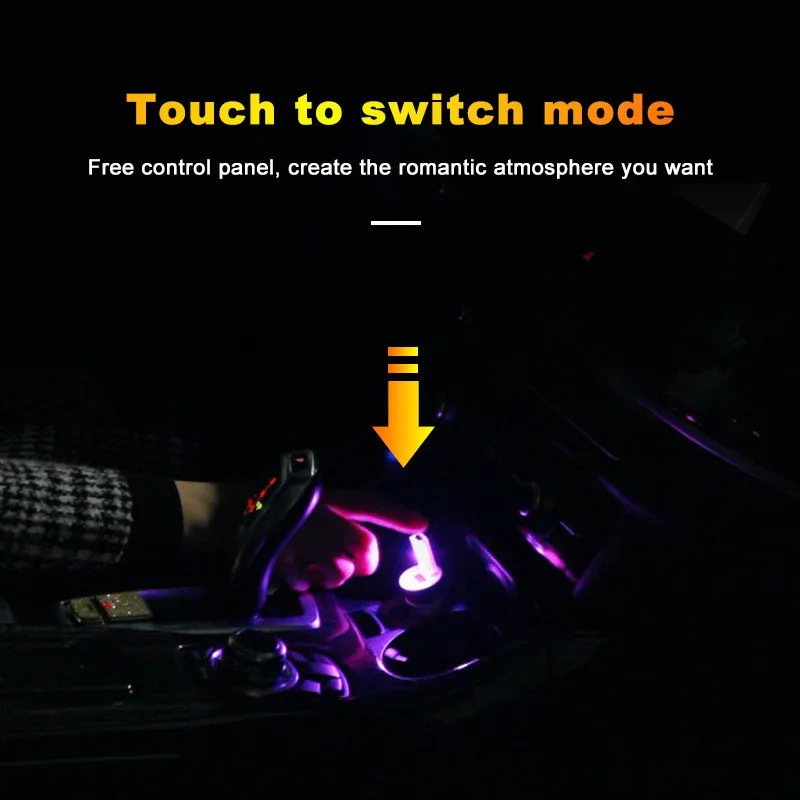 Mini LED Night Light USB Car Light LED Atmosphere Auto Ambient Nightlight Neon Interior Lamp Emergency PC Mobile Power Charging Book Light