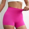Sexy Solid Color Women Fitness Sport Short High Waist Athletic Yoga Short Leg Cycling Comprehensive Training Jogging Squat Proof 2