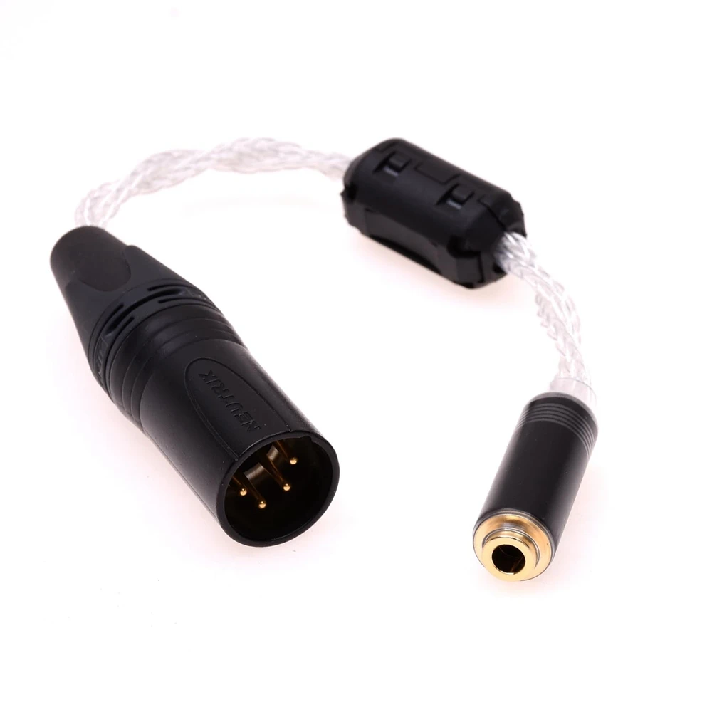 

10-сантиметровый 5N OCC 16-ядерный посеребренный 4-контактный XLR Мужской до 4,4 мм Женский аудиокабель для Sony Φ 1A Φ