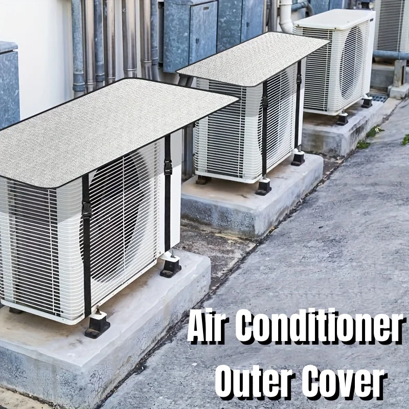 Air Conditioner Cover 1/2PCS Outdoor Unit Protective Flame Retardant and Rainproof Composite Aluminum Foil