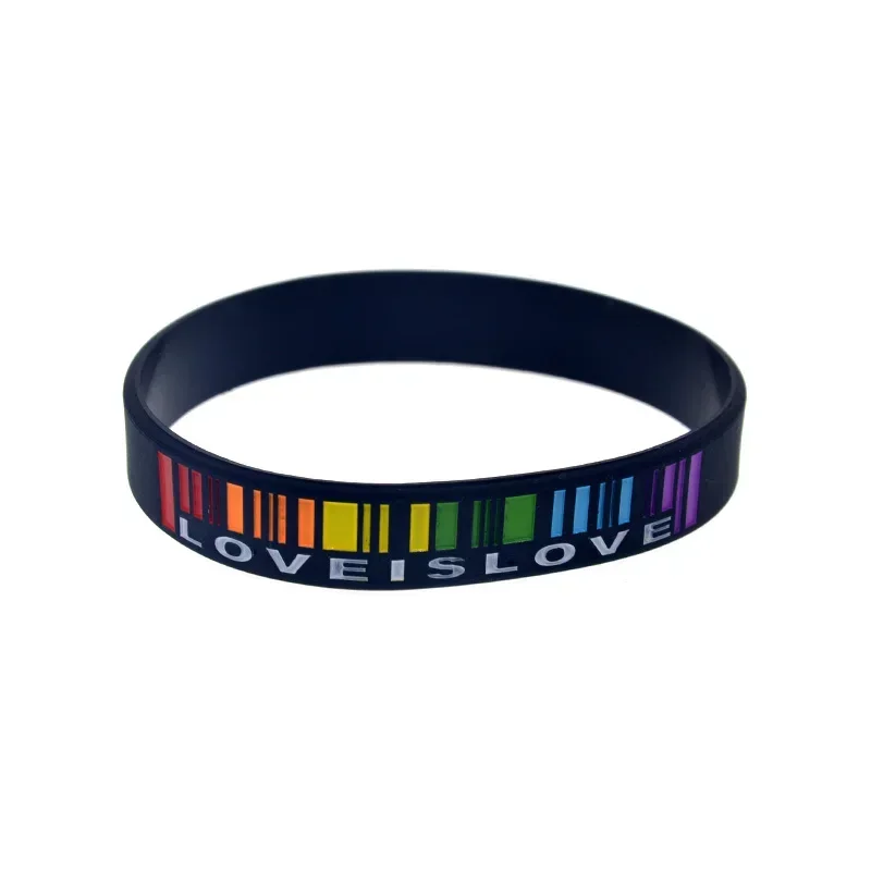 

Силиконовый резиновый браслет с цветным логотипом «Love is Love», 50 шт.