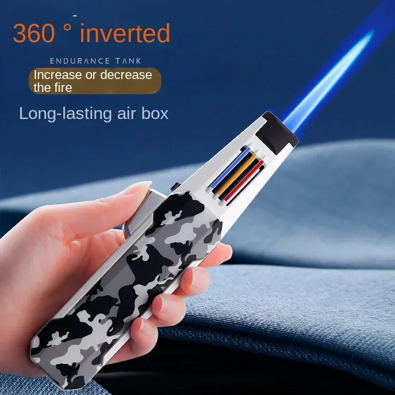 Fashion trend INS hot Spray Gun Lighter Direct Stroke Pen Type Moxibustion Cigar Barbecue Special Windproof Gas Lighter