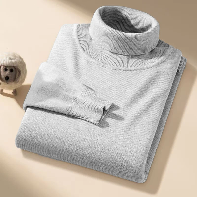 Animal Game Men's Long Cold Blouse Casual Turtleneck Pullover Sweater Warm Knitwear Thick Outerwear Warm Heavyweight Streetwear