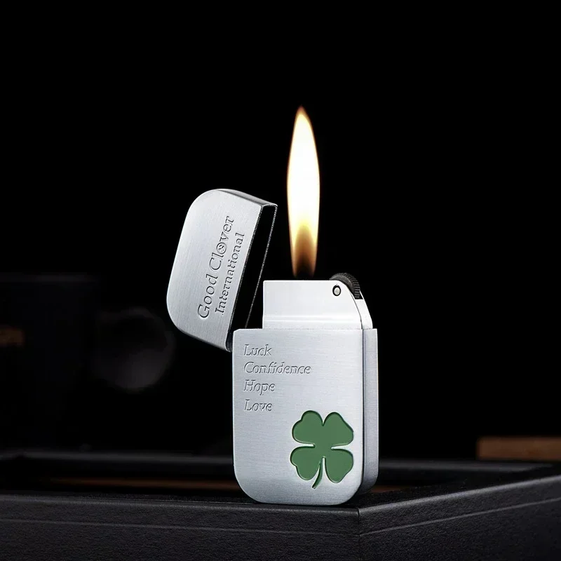 Lucky Grass Lighter Smoking Tool Butane Blowtorch Electronic Metal Women's Lighter Gift Smoking Accessories Tool butane gas lighter cigarette lighter