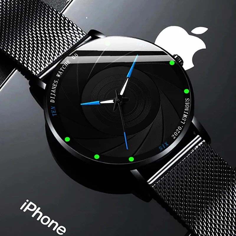 

2022 Minimalist Mens Fashion Watches Ultra Thin Stainless Steel Mesh Belt Quartz Wrist Watch Men Business Watch Montre Homme