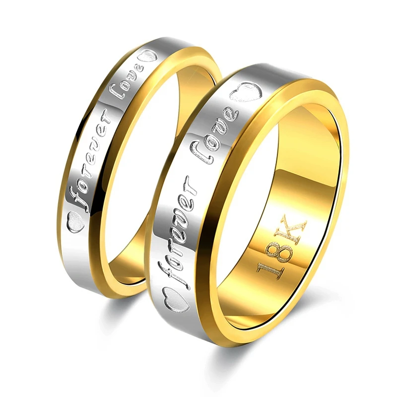 Wedding Couple Rings Women & Men Engagement Stainless Steel Jewelry