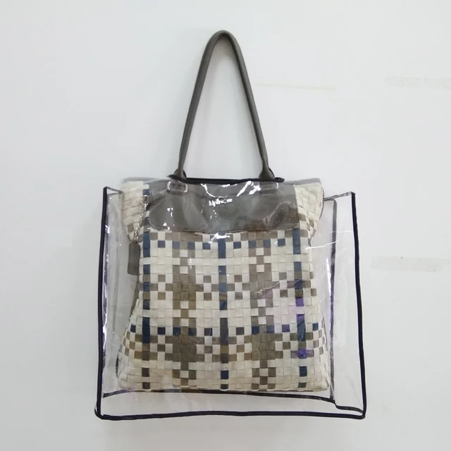 Jó Minőségű, Vízálló Átlátszó Műanyag Női Táskák Esőborítás Férfi Kézitáska Porálló Esőálló Burkolatok - Image 2