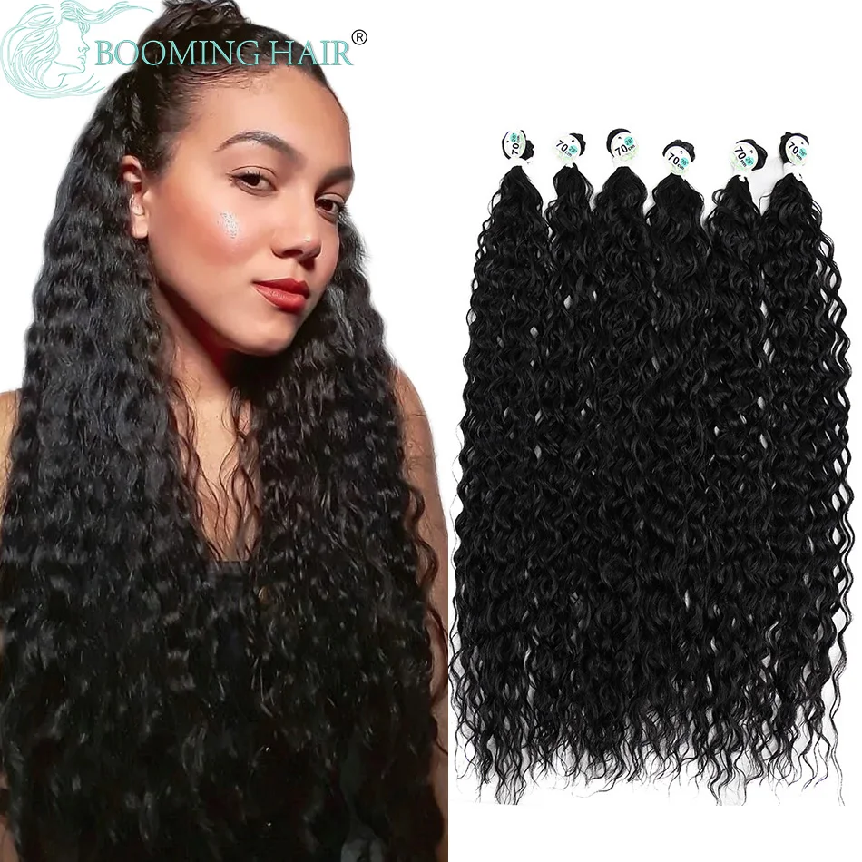 Ombre Kinky Curly Synthetic Hair Bundles Corn Curly Hair Weave Brown Blonde 32Inch Super Long Hair Curls Orange Blonde Blunles