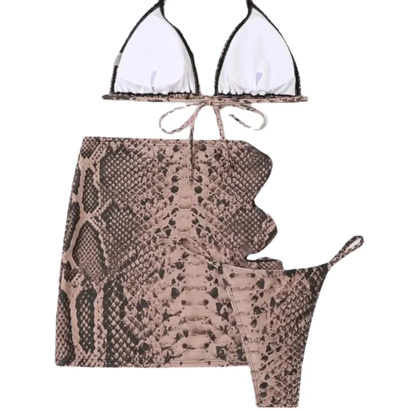 

Женский купальник, новый стиль 2023, сексуальный привлекательный раздельный купальник с открытой спиной, комплект бикини со шнуровкой через шею