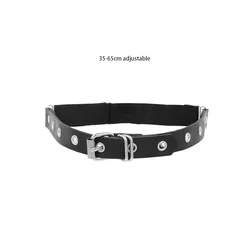 Gothic Punk Elastic Leather Thigh Garter with Multiple Rings - Adjustable (Black)