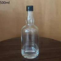Custom Color 500ML Glass Bottle With Screw Black Lid 1