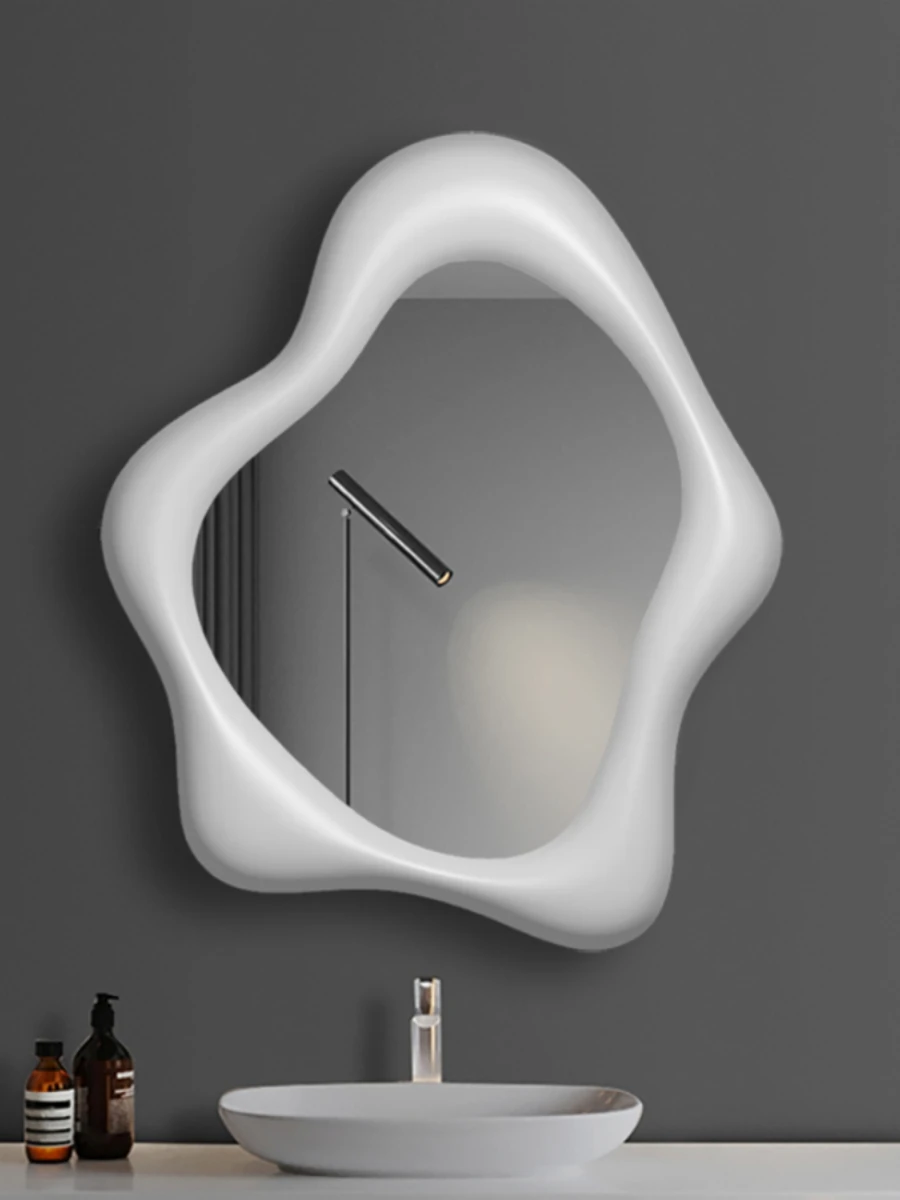

European minimalist modern irregular decoration design, wall mounted LED backlight bathroom mirror, bedroom dressing and makeup