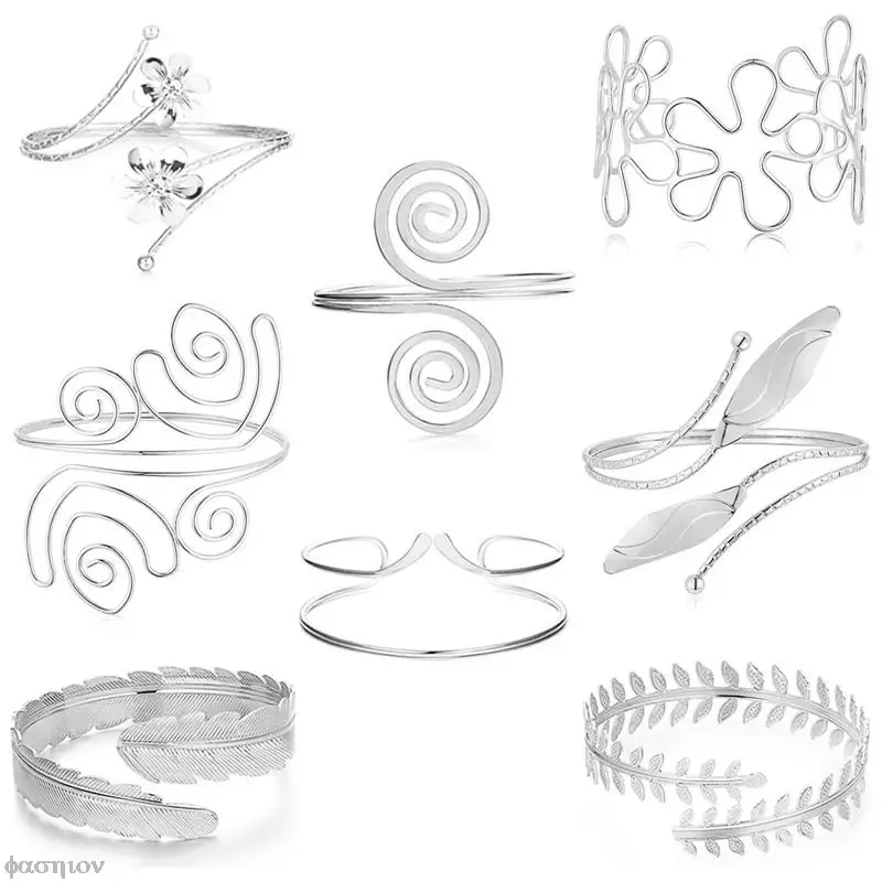 Arm Bangle Adjustable Cuff Bangle Body Bracelets Boho Coil Upper Arm Band Cuff Armlets for Women Girls