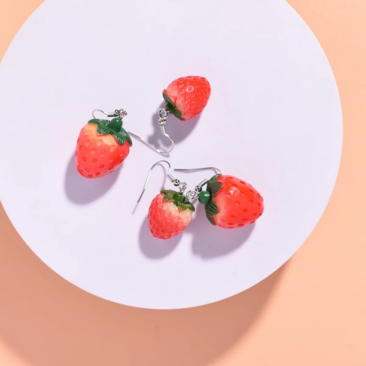 Drop Earrings Acrylic Strawberry Pendant for Girls Women Gift