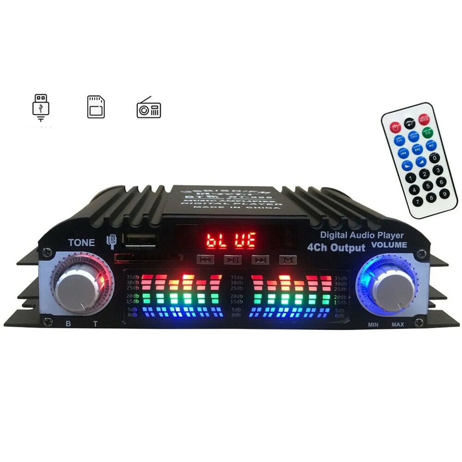 20Hz20khz 4 Channel Car Power Amplifier Mini HiFi Digital Stereo Audio