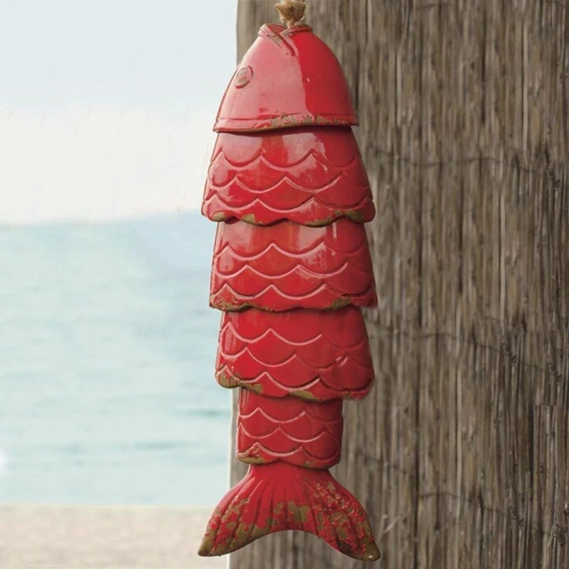Colored Koi Fish Wind Chime Outdoor Resin Chimes Pendant Christmas Gift Garden Decoration outdoor wind chimes