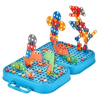 Electric Drill Screw Nut 3D Puzzle Toys Pretend Play Dinosaur Tool Toy Drilling Assembly Engineering Educational Toys for Boys 1