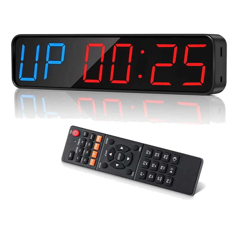 

Gym Timer Large LED Digital Anti Vertigo Display, Workout Clock For Home Gym Garage Fitness