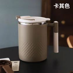Leakproof Stainless Steel Liner Thermo Mug with Infuser - 450ML Tea and Coffee Cup - 450ml (Khaki)