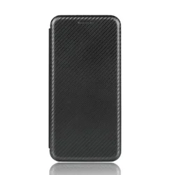 Luxury Carbon Fiber Leather Flip Case with Magnetic Closure - Full Cover Phone Bag for Xiaomi POCO F8 ULTRA (Black)