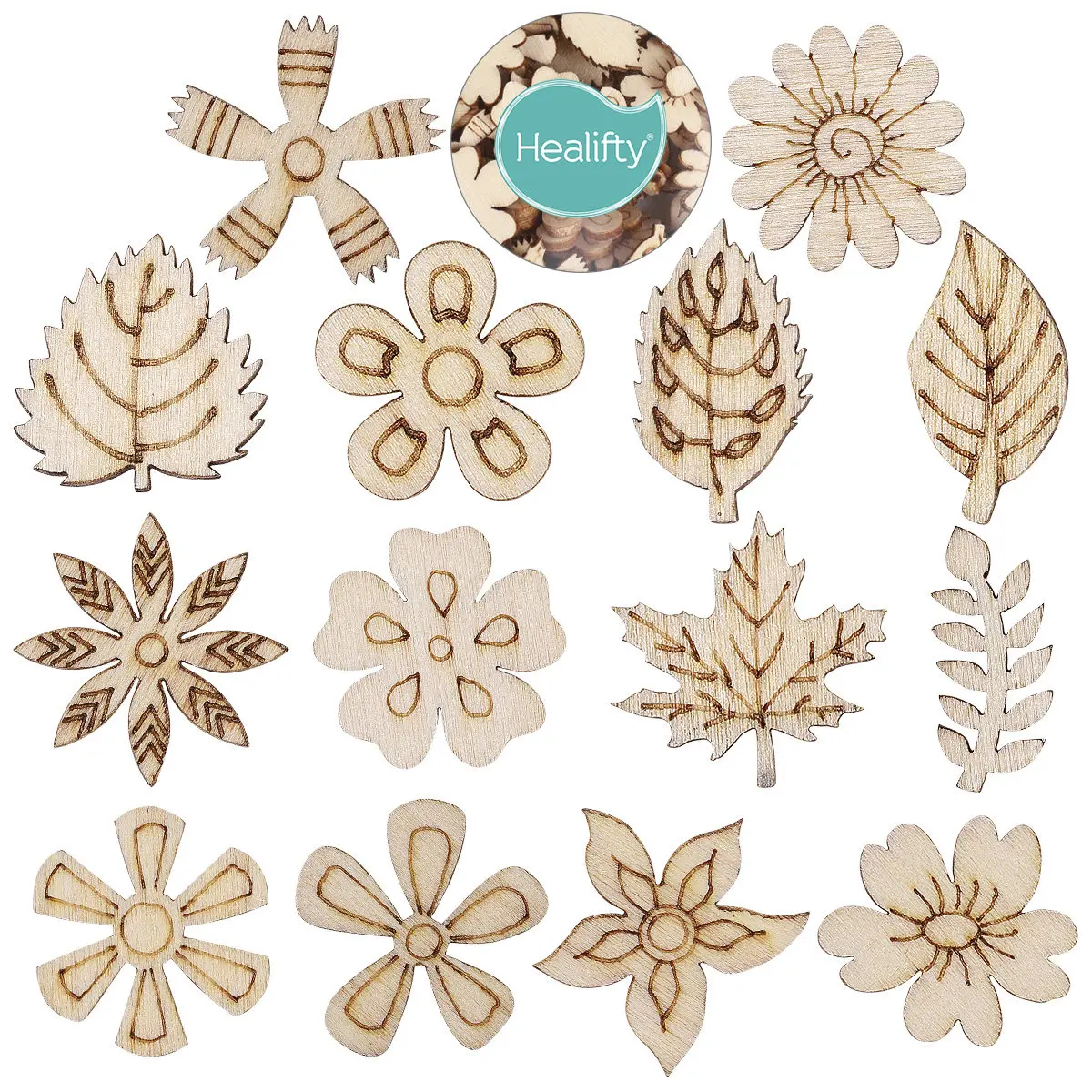 100Pcs 20Mm 프리미엄 우드 슬라이스 크리스마스 장식 공예 용품 DIY 장식 스크랩북킹 어린이 미술 활동 나무로 만든