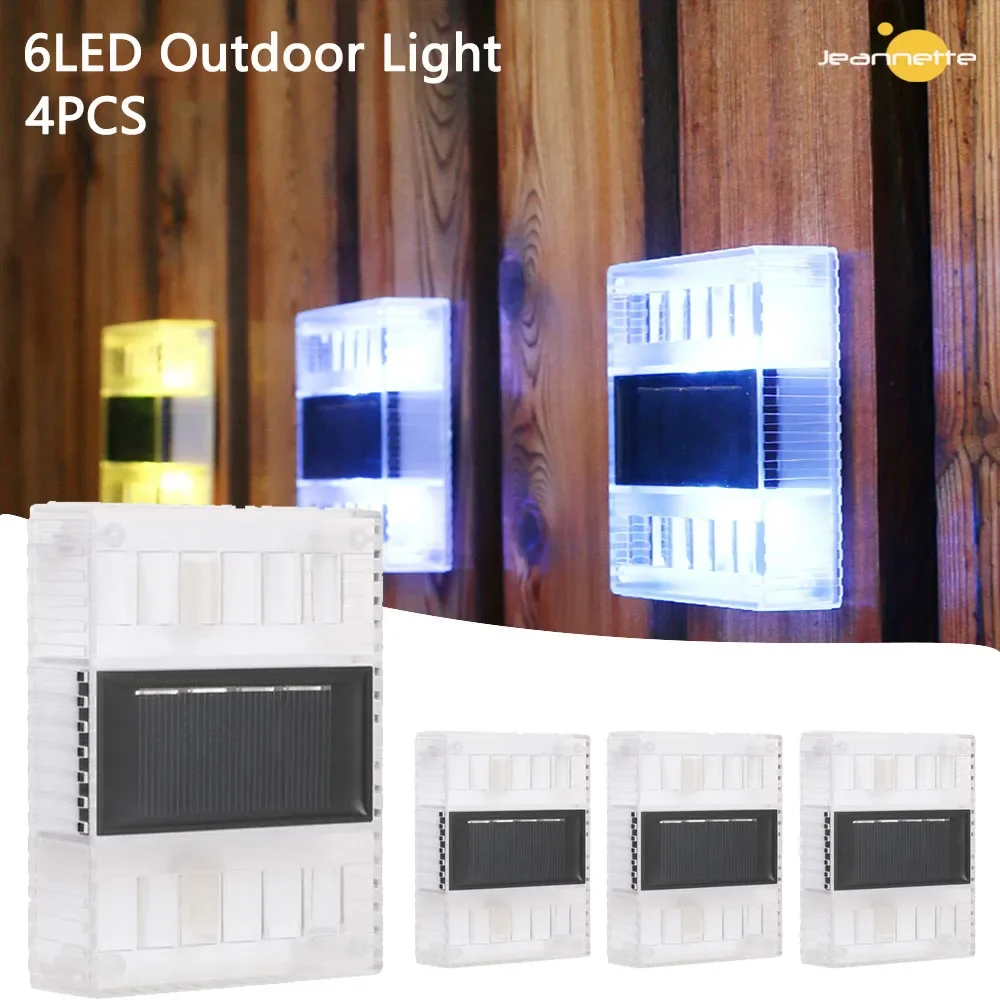 Solar 6LED Outdoor Light Solar Lighting Sensor Lamp Streetlights Exterior Garden Decoration Garland Waterproof Solar Wall Light