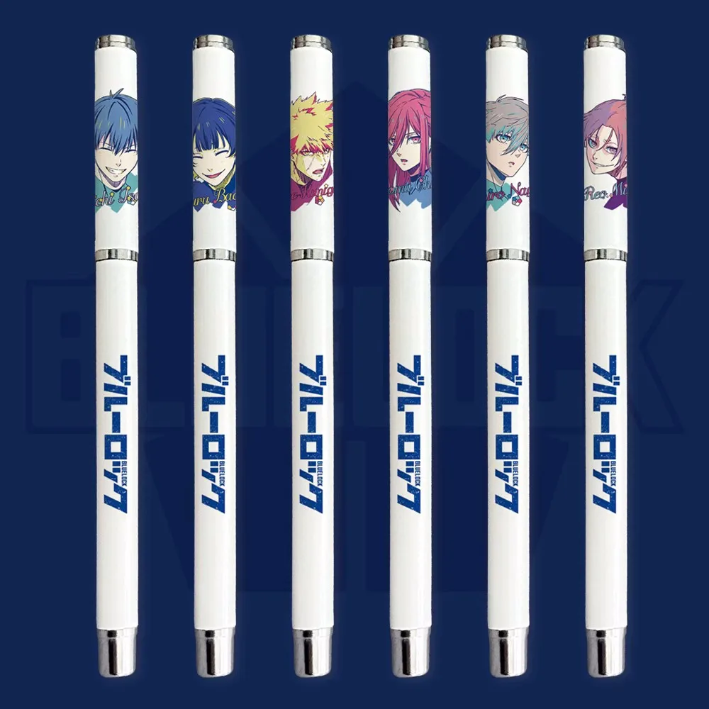 Anime BLUE LOCK Isagi Yoichi Chigiri Hyoma Black Ink Gel Pen 0.5mm Graffiti Writing Pens Kids Gift School Stationery 1899 rent a girlfriend ichinose chizuru ruka black ink gel pen 0 5mm graffiti writing pens kids gift school stationery 1051