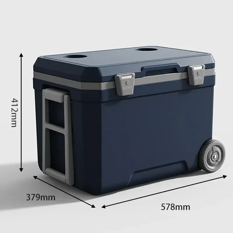 Outdoor Adventure 45L Extra Large Hard Plastic Cooler Box with Advanced Thermal Insulation for Family Picnics & Camping Trips