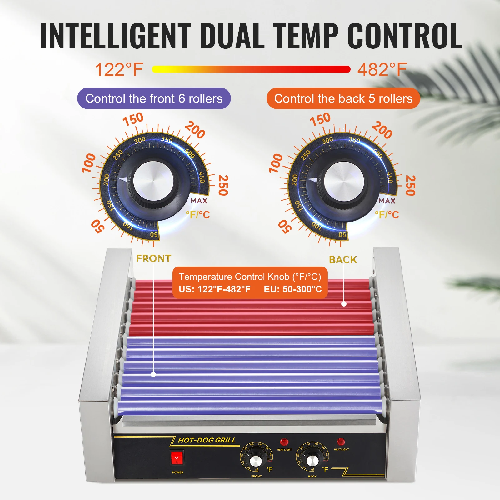 SucceBuy 5/7/11 Commercial Hot Dog Roller Electric Sausage Maker Barbecue Grill Machine for Camping Party Home Appliance 110V 3