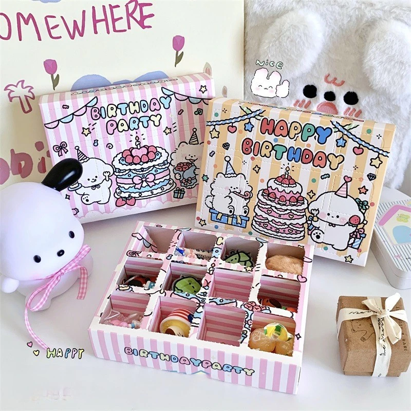 10Pcs birthday present Box DIY Advent Surprise Empty Treat Boxes Favor Candy Biscuit Party Paper Packaging Case Gift