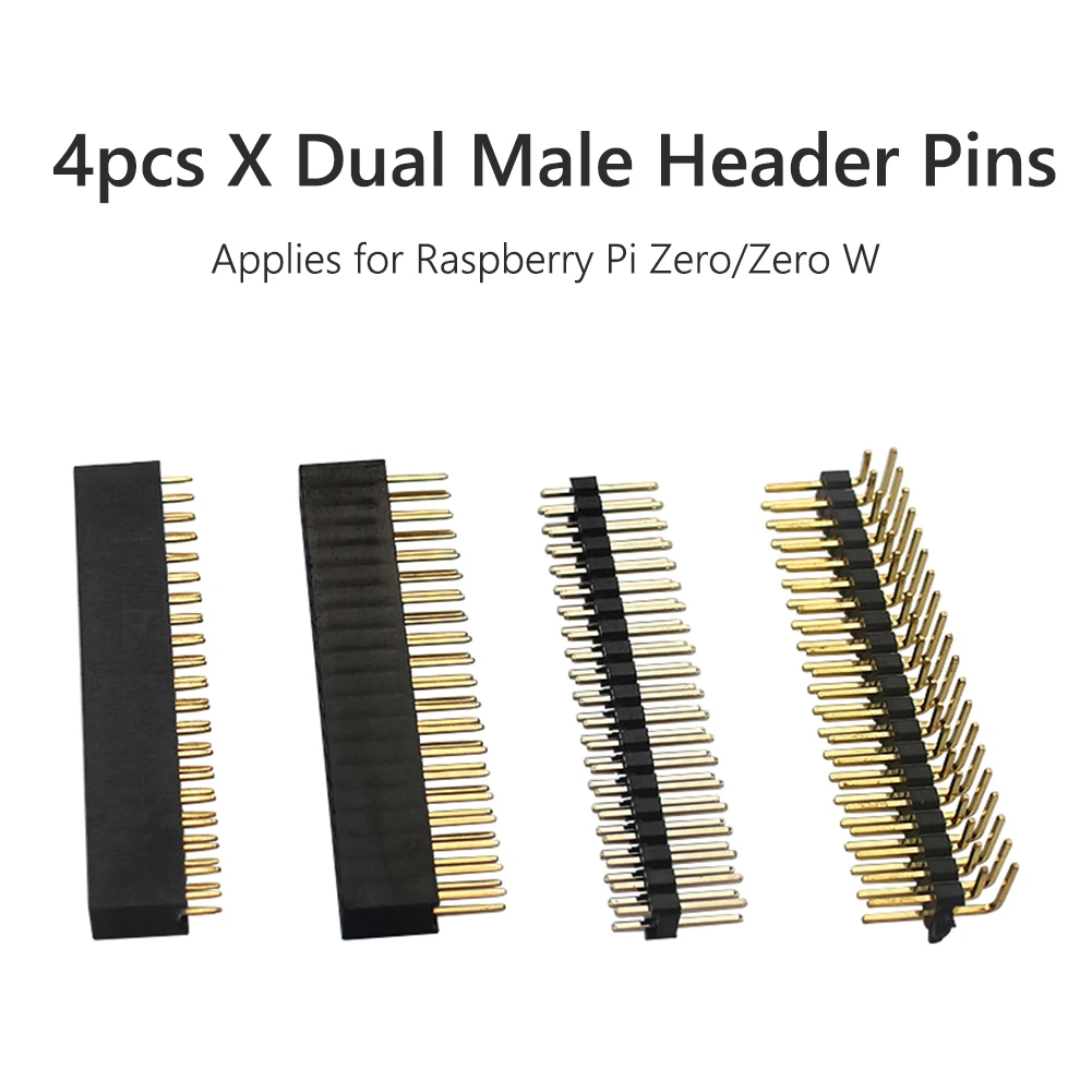 4 PCS 40Pin Double Row Stright Male Headers Pins 2.5mm Pitch Pin Header Strip Breakaway Pin Header for Raspberry Pi Zero/Zero W