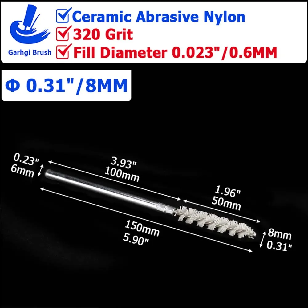 Ceramic Abrasive Nylon Tube Brushes for Surface Prep and Polishing