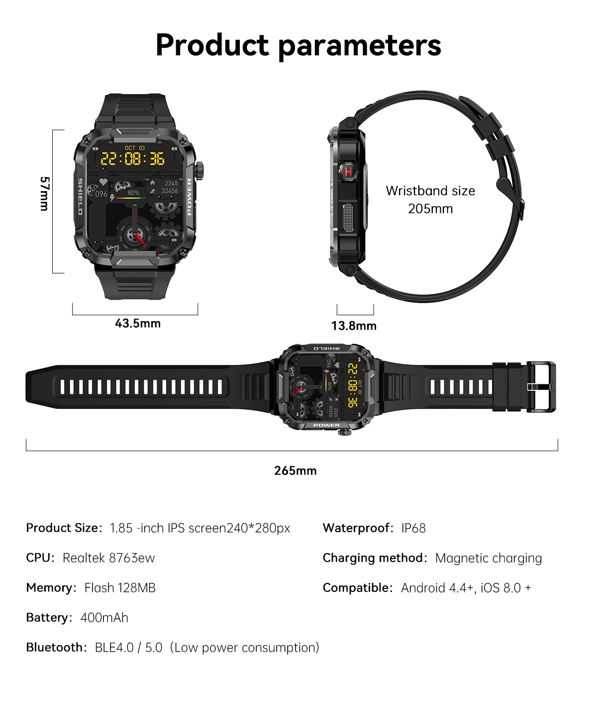 Rainbuvvy MK66 Smartwatch ߰ ߿  ƮϽ 24h      Ʈ ġ