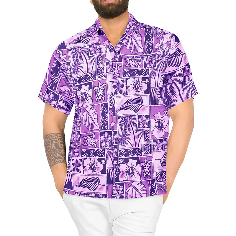 thumbnail image 1 of Camisas de hoja de arce para hombre, ropa con estampado 3D, camisa de playa hawaiana, camisetas de manga corta Y2k, ropa vintage informal, blusa con solapa, 1 of 5