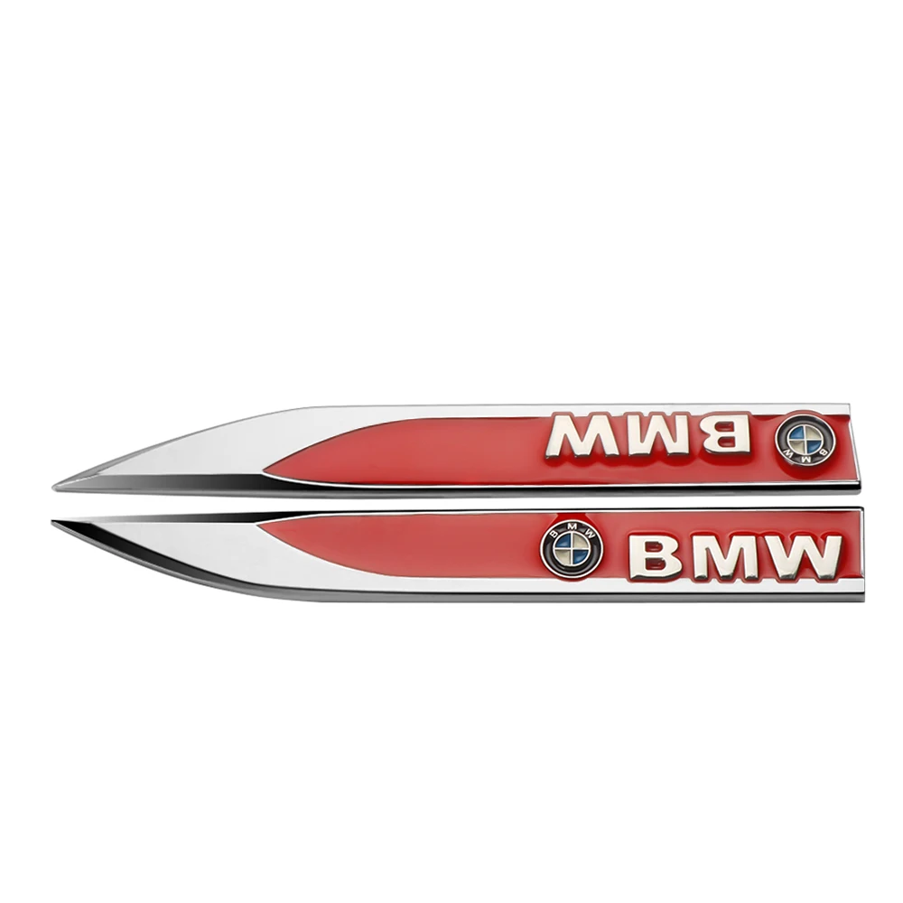 금속 자동차 왼쪽 오른쪽 윙 펜더 사이드 장식 스티커, BMW M M3 E36 E46 E90 E60 F10 F30 E39 F20 E87 E92 G30 X5 E30, 3D, 2 개