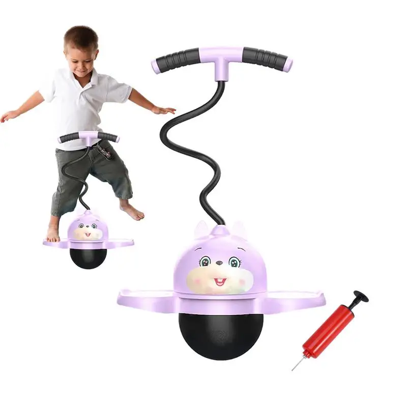 

Pogo Ball With Handle Cartoon Pogo Jumper For Children Wear-Resistant Bouncing Ball With Inflator For Muscle Exercise Cute Pogo