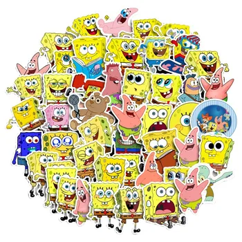 50 sztuk Cartoon postacie z Anime Spongebob Graffiti naklejka kubek wody Notebook Gitaar wodoodporna naklejki z Pvc dla dzieci śmieszne zabawki tanie i dobre opinie TAKARA TOMY CN (pochodzenie) 4-6y 7-12y 12 + y 4-7cm DC055