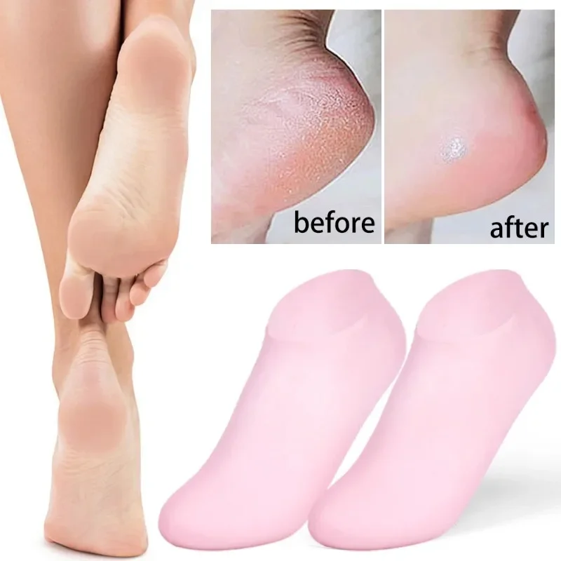 Silicone Gel Socks 1 Pair Silicone Moisturizing Socks Exfoliating Gel Heel Socks