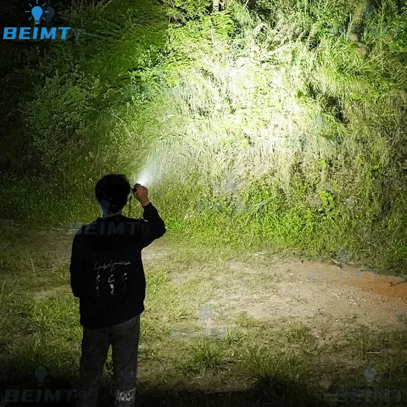 LED Flashlight 10000LM Mini 5*Led Flashlights USB Rechargeable with 18350 Battery Strong Powerful Outdoor Torch Camping Lamp COB Work Light