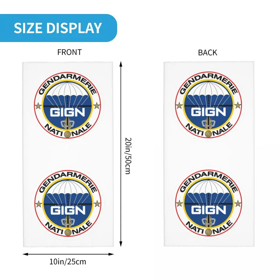 Gendarmerie GIGN Forces De Police Ançaise Cache-cou Hommes Femmes Protection UV Hiver Bandana écharpe Pour Ski