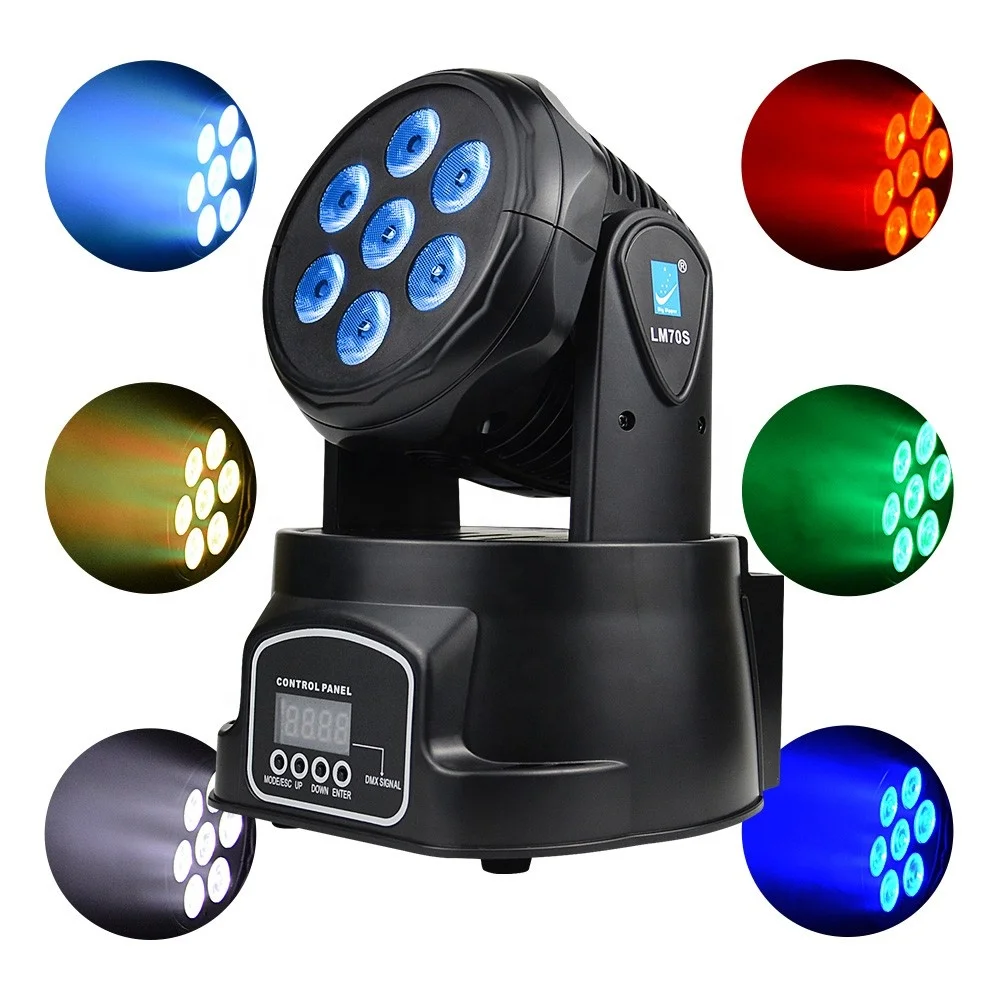 

Big Dipper LM70S DJ Spot Lights Fixture 7*8W RGBW 4 in 1 Stage Led Light Moving Head Light