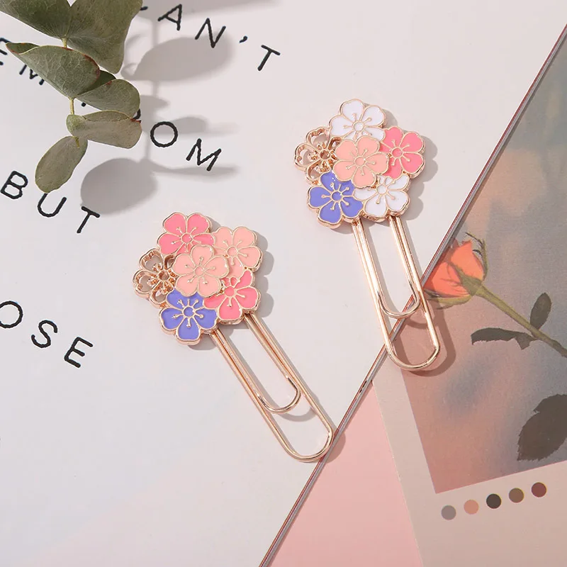 metal bookmark bookmark page holder bookmark holder bookmarks stationery supplies 1pc Sakura Flowers Metal Bookmark