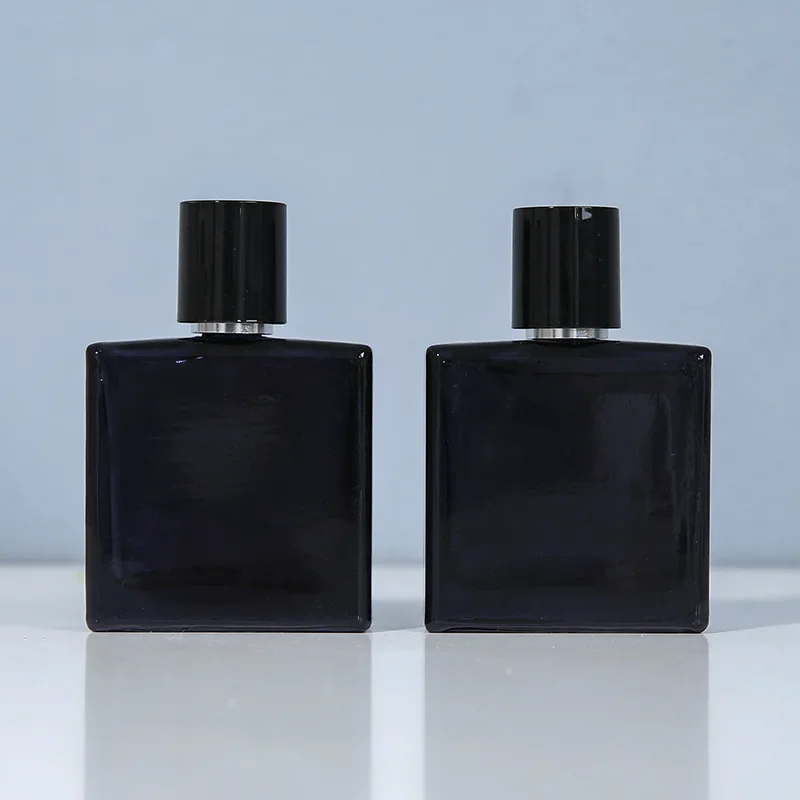 Refillable Portable Black Glass Perfume Spray Atomizer - 30/50/100ml