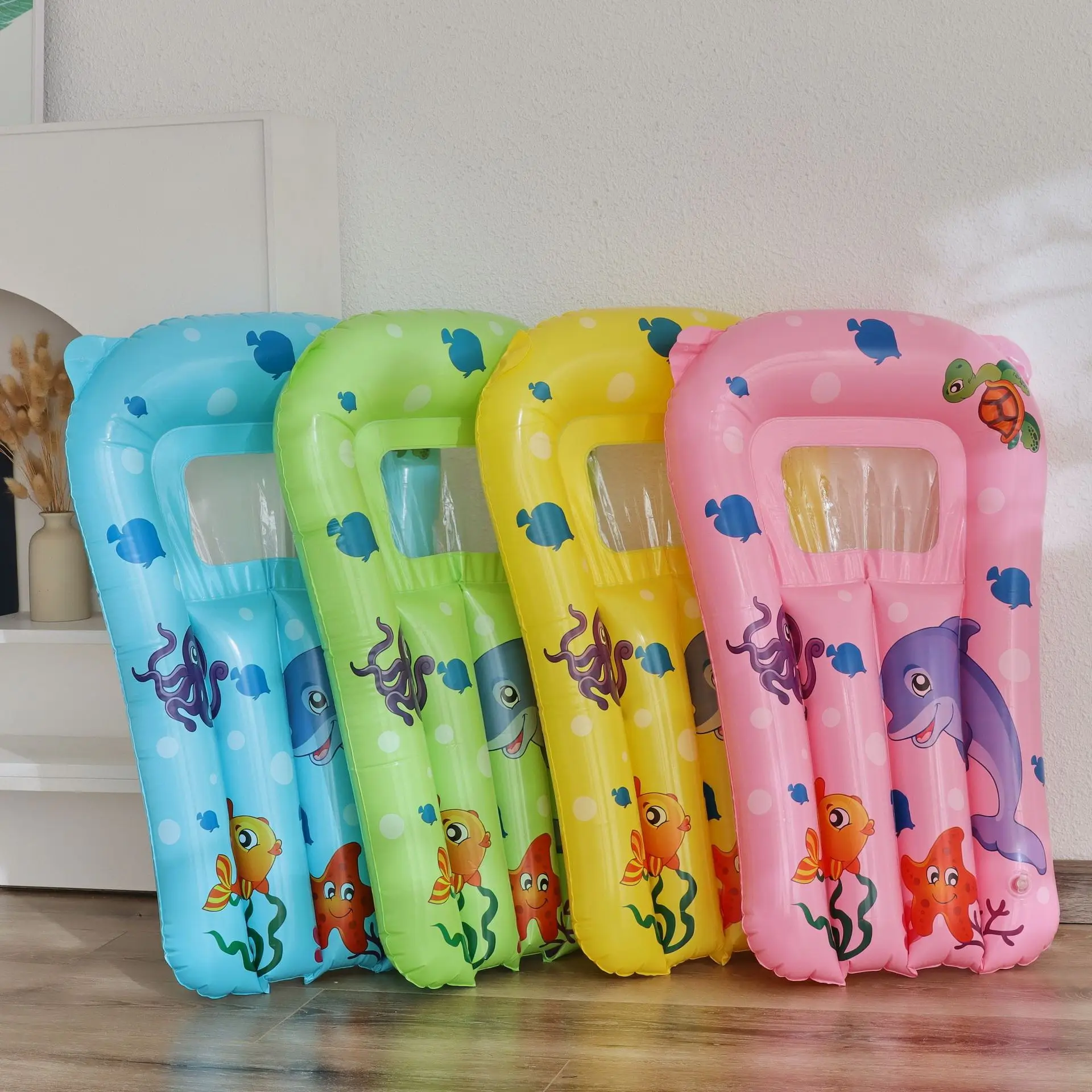 Inflatable Pool Float Cartoon Pool Raft for Kids Garden Water Pool Toy Foldable Nonleak Kids Surfboard Party Favor 2