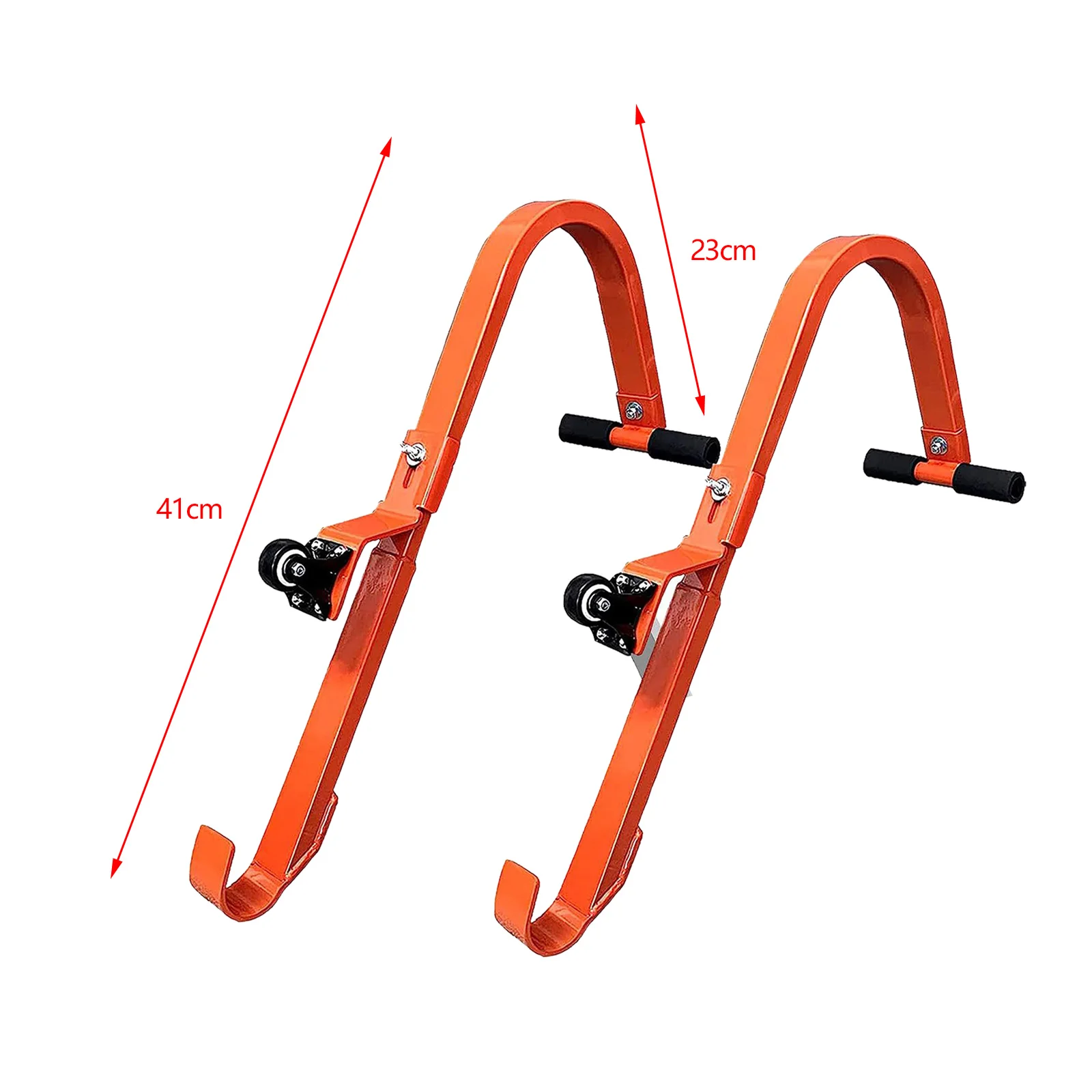 2x Roofing Ladder Hook Ladder Spare Parts Lightweight Iron with Wheel Roof Ladder Hook for Home Outdoor Projects Repair Gutter