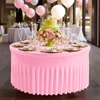 White Polyester Elastic Tablecloth Cover Wedding Banquet Round Spandex Table Skirt Conference Office Tablecloth Party Decoration 4